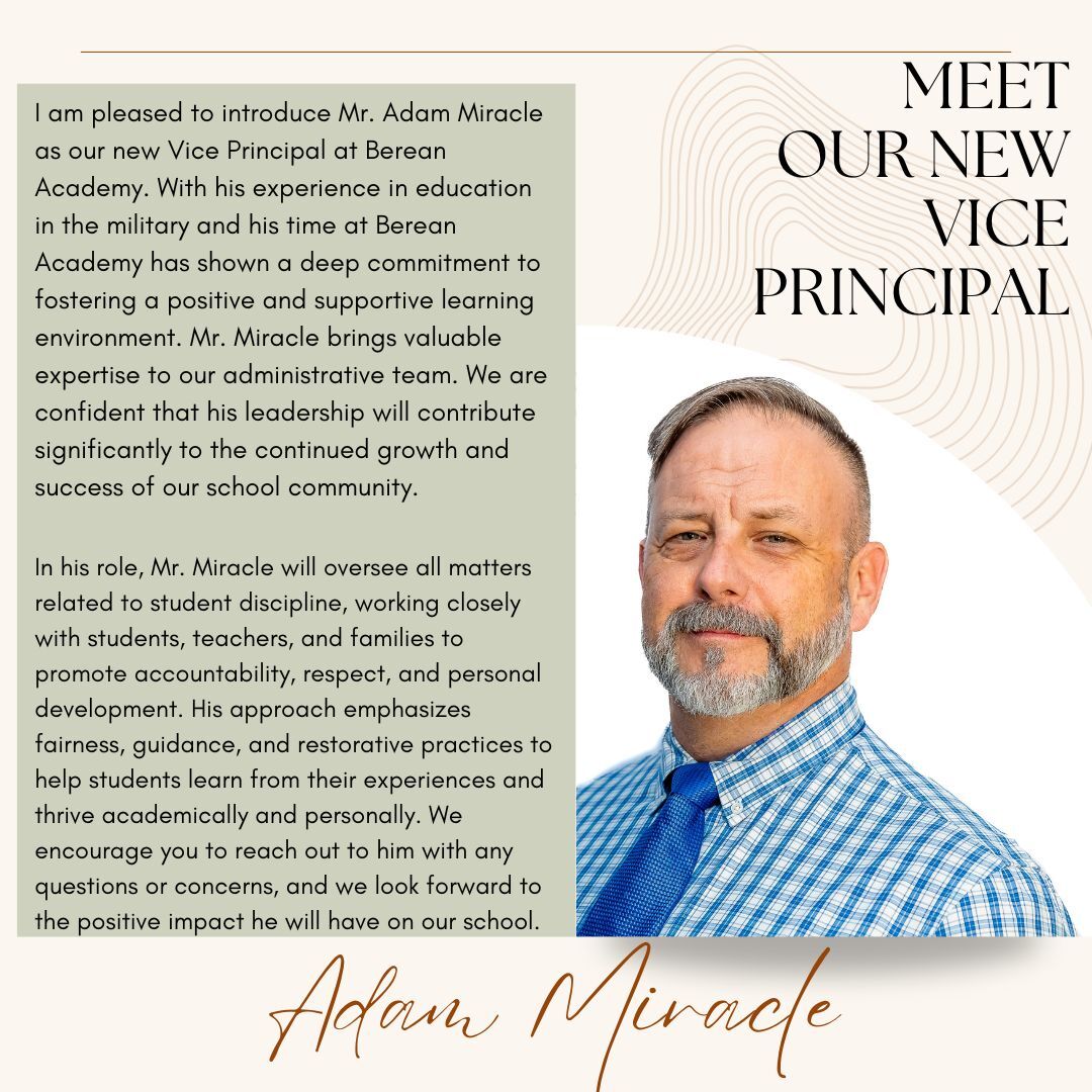 Meet our new vice principal announcement